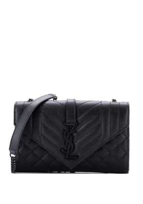 Saint Laurent Pre-Owned Classic Monogram Envelope Satchel Mixed Matelasse Leather Small crossbody bag - Black