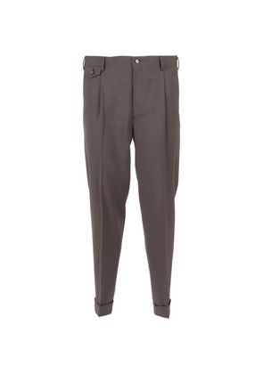 BRANDO pleated cuffed trousers - Brown