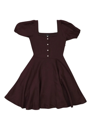 Callipygian puff-sleeve mini dress - Brown