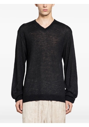 Mythinks alpaca shaggy V-neck sweater - Black