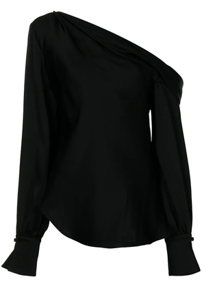 Simkhai Alice one-shoulder stain blouse - Black