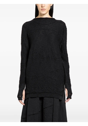 HALOS thumbhole rough sweater - Black