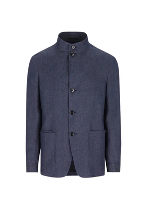 Zegna mandarin-collar jacket - Blue