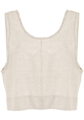Osklen frayed-edge top - Neutrals