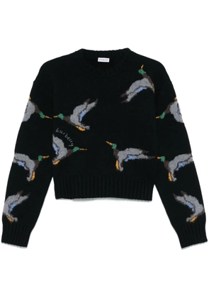 Burberry duck-jacquard sweater - Black