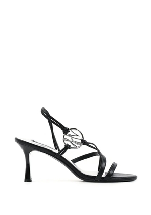 Karl Lagerfeld strappy logo-charm heeled sandals - Black