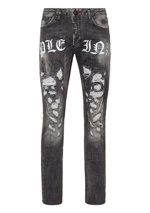 Philipp Plein logo-print straight-leg jeans - Grey