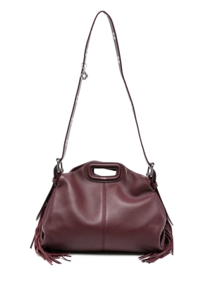 Maje fringed leather tote bag - Red
