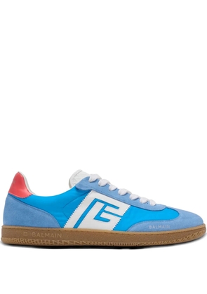 Balmain Swan leather suede sneakers - Blue