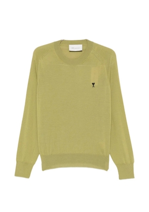AMI Paris embroidered crew-neck sweater - Green