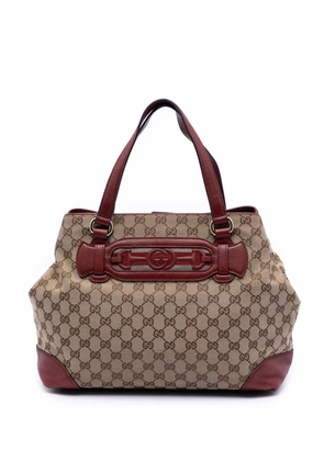 Gucci Pre-Owned 2016-2025 Medium GG Canvas Web Dressage tote bag - Brown