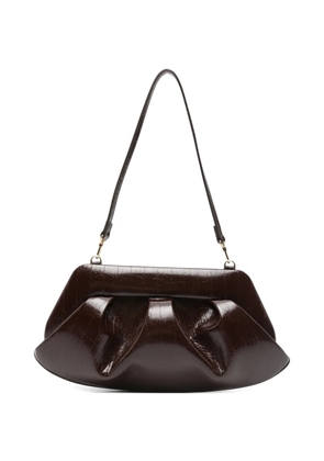 Themoirè Bios textured clutch bag - Brown