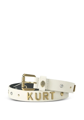 Kurt Geiger London studded buckle belt - White