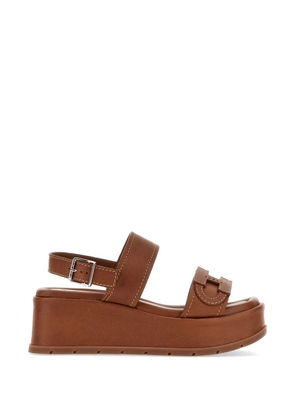 Hogan buckle leather sandals - Brown