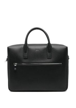 BOSS zip logo briefcase - Black