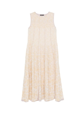 Cividini Edelmira pleated print midi dress - Neutrals