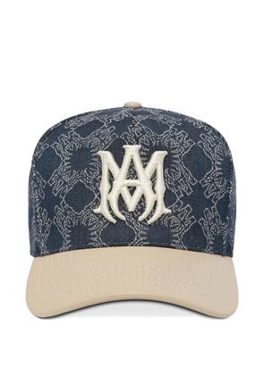 AMIRI MA leather brim denim hat - Blue