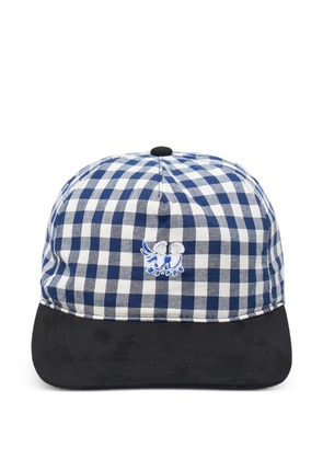 JUNTAE KIM embroidery check cap - Blue