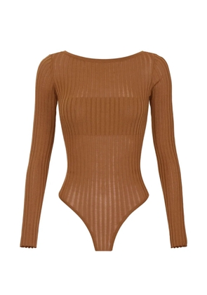 Elisabetta Franchi knit ribbed body - Brown