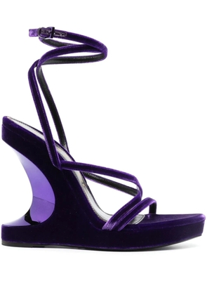 TOM FORD 130mm wedge velvet sandals - Purple