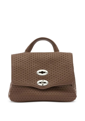 Zanellato small Postina woven stud leather tote bag - Brown