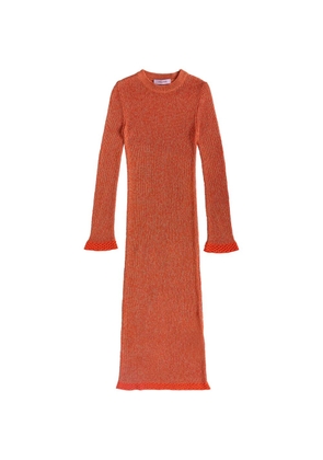 Maccapani Sara knitted long-sleeve maxi dress - Orange