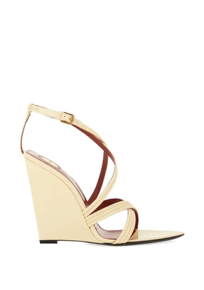 Saint Laurent crisscross wedge sandals - Neutrals