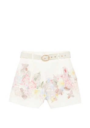 Paper Lace floral belted shorts - Yellow