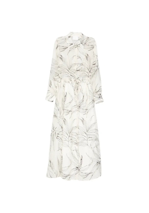 Su floral tied-waist midi dress - White
