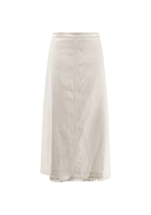 'S Max Mara fringed A-line midi skirt - Neutrals