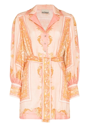 ALEMAIS Ursula scarf-print minidress - Pink