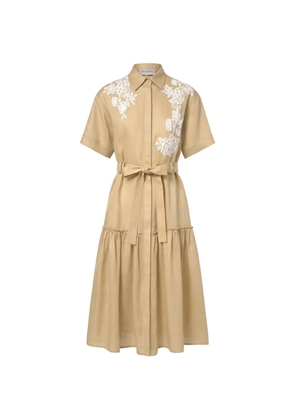 ERMANNO FIRENZE embroidery belted dress - Neutrals
