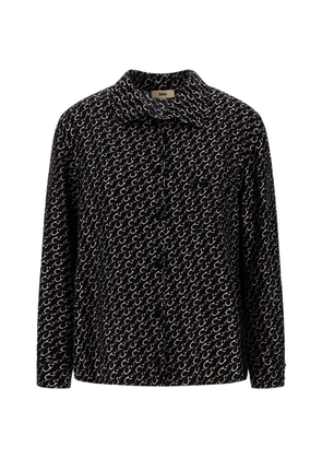 Herno graphic-print silk shirt - Black