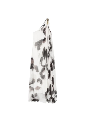 Max Mara floral-print pleated maxi dress - White