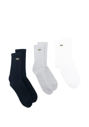 Lacoste logo-detail socks (set of three) - Grey