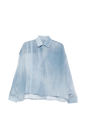 Ermanno Scervino lace-trim polka-dot shirt - Blue