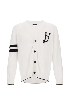 Herno logo-detail cardigan - White