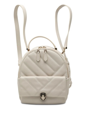 Bvlgari Pre-Owned 2010-2026 Quilted Leather Serpenti Forever Cabochon backpack - White