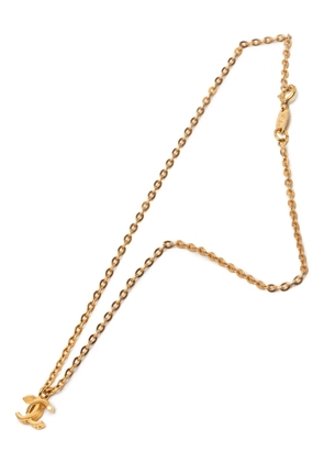 CHANEL Pre-Owned 1982 Gold Plated CC Pendant Necklace costume necklace