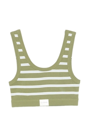 Closed striped bralette - Green