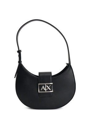 Armani Exchange logo-plaque shoulder bag - Black