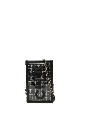 CHANEL Pre-Owned 2019 Tweed and PVC Phone Clutch with Chain crossbody bag - Black