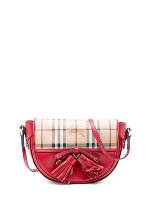 Burberry Pre-Owned 2000-2017 Patent Leather and Haymarket Check Coated Canvas Maydown crossbody bag - Red