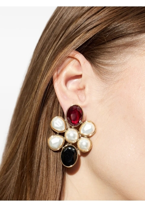 Self-Portrait faux-pearl earrings - Gold