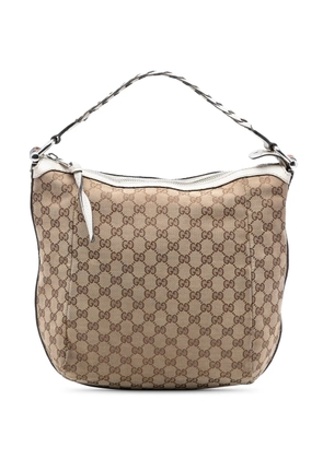 Gucci Pre-Owned 2016-2026 GG Canvas Bamboo Bar hobo bag - White