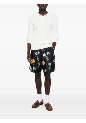 Drôle De Monsieur floral-printed shorts - Blue