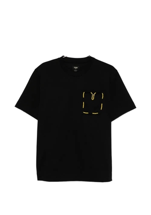 FENDI embroidered pocket T-shirt - Black