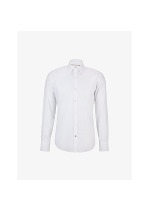 Mens Boss Regular-Fit Long-Sleeved Cotton-Poplin Shirt