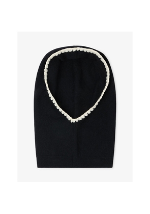 Womens Sandro Ribbed Wool and Cashmere-Blend Balaclava