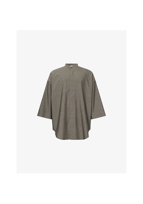 Mens Fear Of God Mandarin Cotton and Wool Shirt